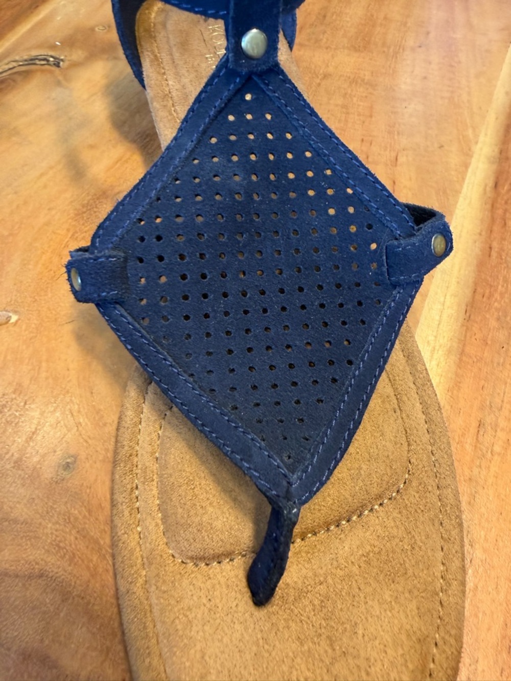 Koolaburra By UGG Coastal Chic Navy Leather Cork Wedge Sandals (EUC) - Picture 6 of 14